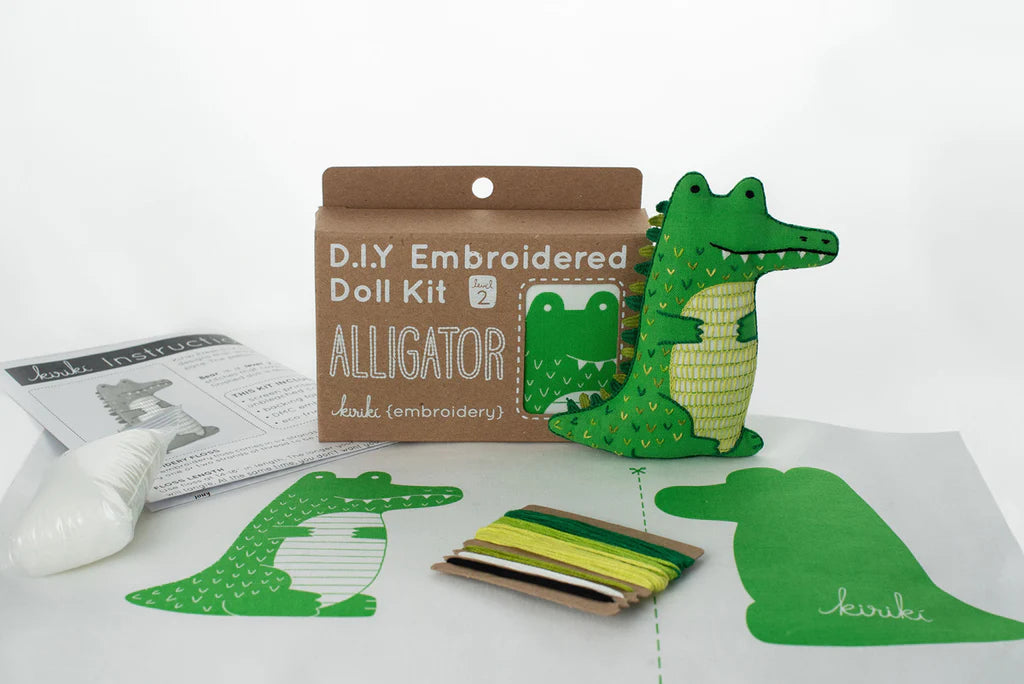 Alligator - ensemble de peluche brodée DIY - KIRIKI PRESS