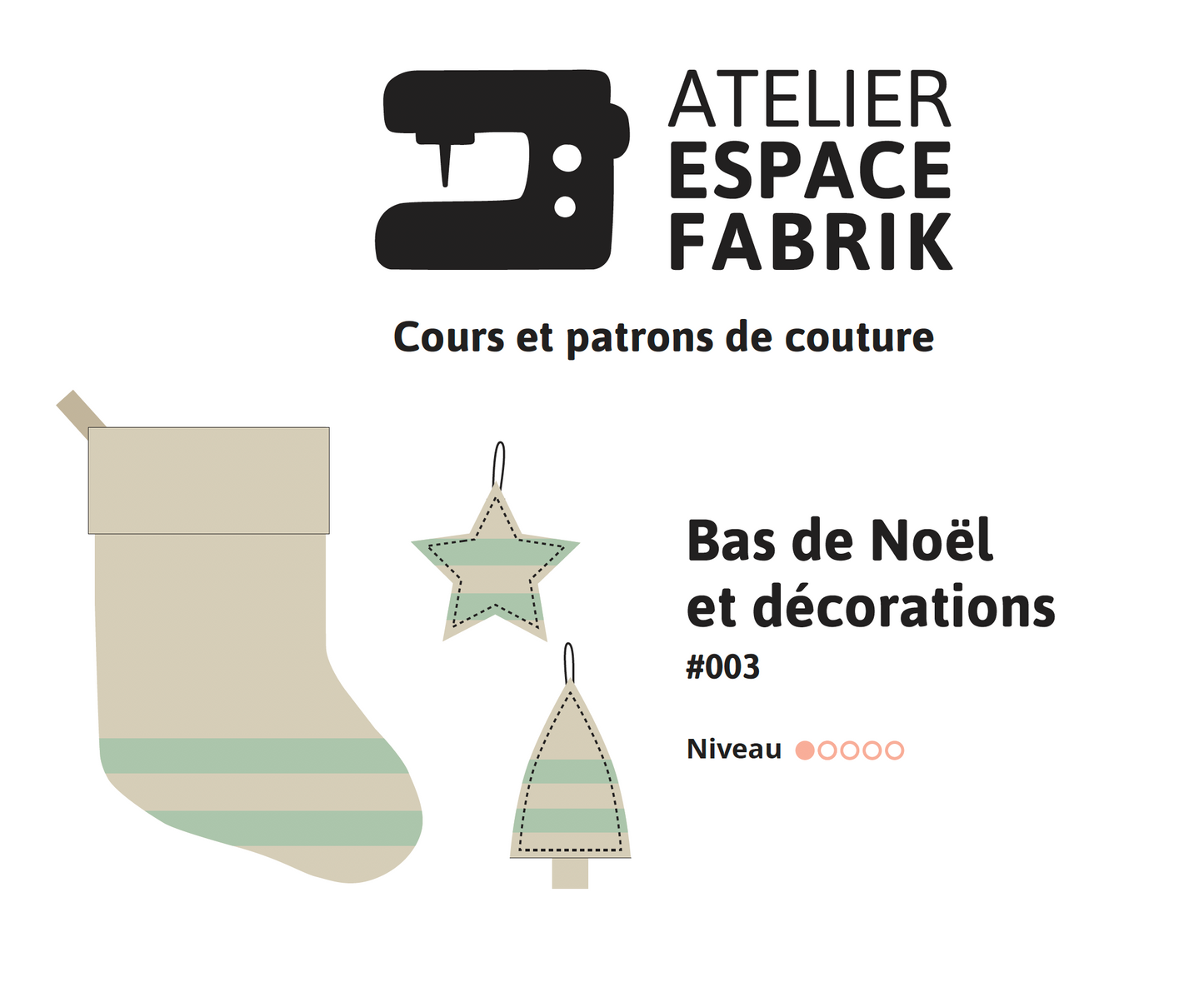 Bas de Noël et décorations - Patron PDF