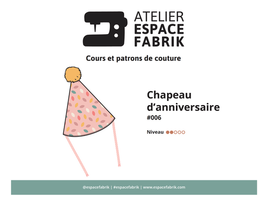 Chapeau d'anniversaire - Patron PDF