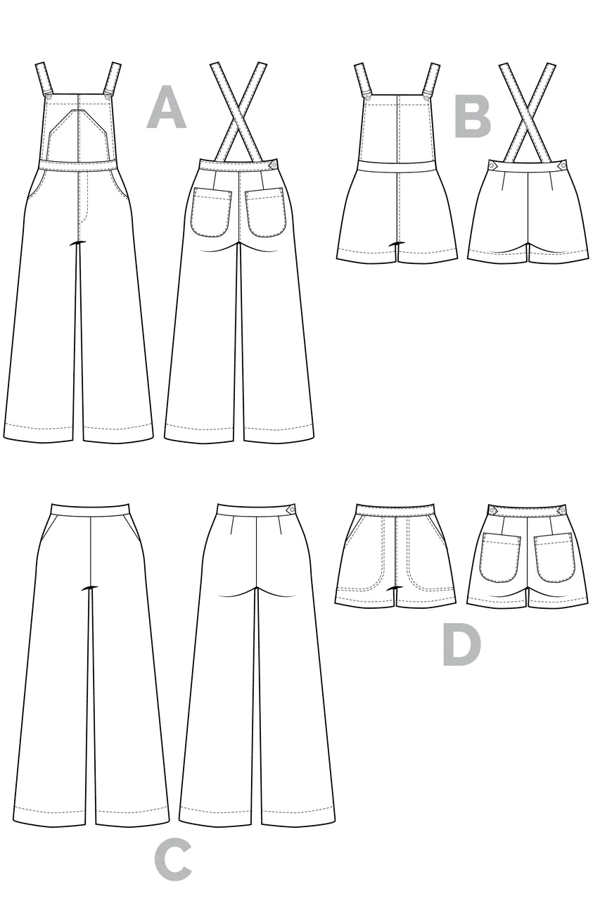 Salopette et Pantalon JENNY | Patron papier - Closet Core Patterns